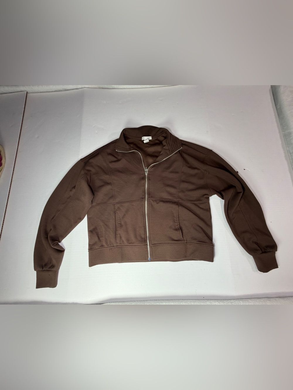 Women's Brown Full-Zip Casual Hoodie